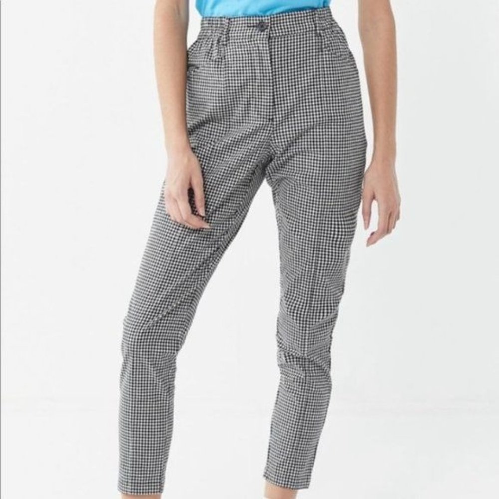 Urban Outfitters Black & White Gingham High-Rise Trousers